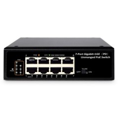 SWITCH INDUSTRIALE 7 PORTE GIGABIT POE + UNA PORTA PD