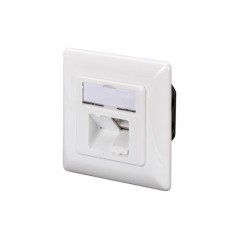 PLACCA PRESA MURO CAT. 6A SCHERMATA CON 2 PRESE RJ45 INSTALLAZIONE CAVI ORIZZONTALE