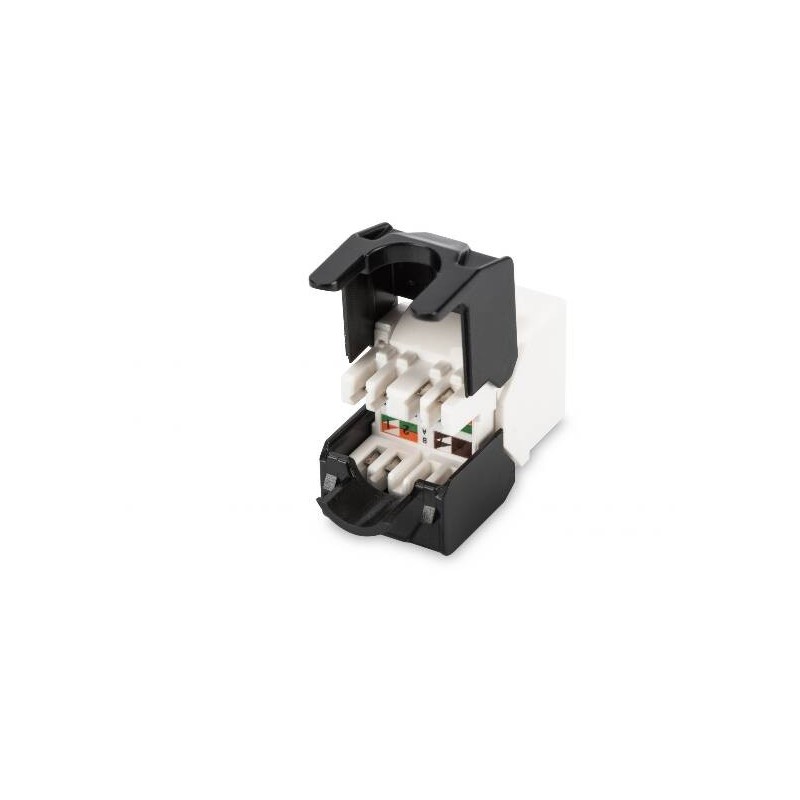 Modulo keystone cat 6a, schermato con supporto dei cavi