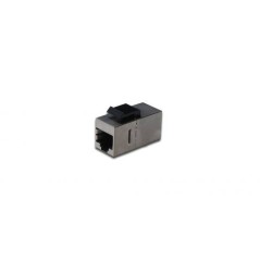 ADATTATORE PASSANTE 2X8 POLI RJ45 SCHERMATO CAT.6 CON GANCI PER PANNELLI