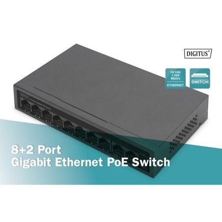 DIGITUS SWITCH POE GE 8+2 PORTE