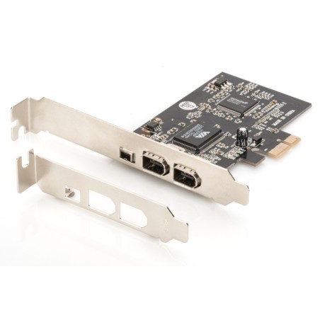 SCHEDA AGGIUNTIVA PCI EXPRESS 2+1 PORTA FIREWIRE IEEE1394A CON STAFFA NORMALE + LOW PROFILE