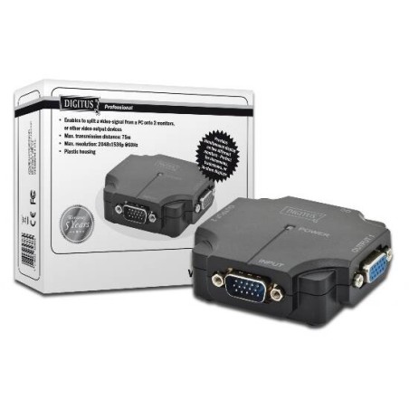 VIDEO SPLITTER COMPATTO PER 2 MONITOR VGA