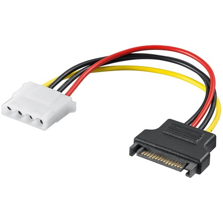 CAVO ALIMENTAZIONE INTERNO SATA MASCHIO - MOLEX 4 POLI FEMMINA CM 15