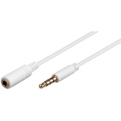 CAVO PROLUNGA AUDIO 3,5 MM 4 POLI MASCHIO/FEMMINA PROLUNGA PER CUFFIE/MICROFONO SU SMARTPHONE MT 1 BIANCO