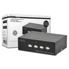 SWITCH SELETTORE VIDEO VGA 15 POLI FEMMINA 4 PERSONAL COMPUTER 1 MONITOR