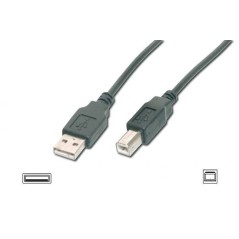 CAVO USB 2.0 CONNETTORI 1 X A MASCHIO - 1 X B MASCHIO MT. 5 COLORE NERO