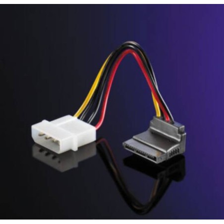 CAVO ADATTATORE ALIMENTAZIONE SATA 15 POLI A 90 GRADI - 4 PIN MOLEX CM. 15