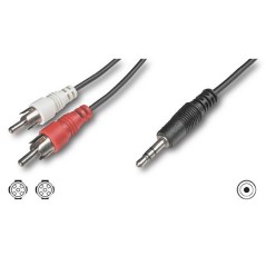 CAVO STEREO CON 1 CONNETTORE 3,5 MM. - 2 CONNETTORI CINCH (RCA) MASCHIO MT. 2,50