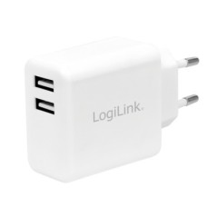 ADATTATORE DI CORRENTE CON 2 PORTE USB 12W BIANCO