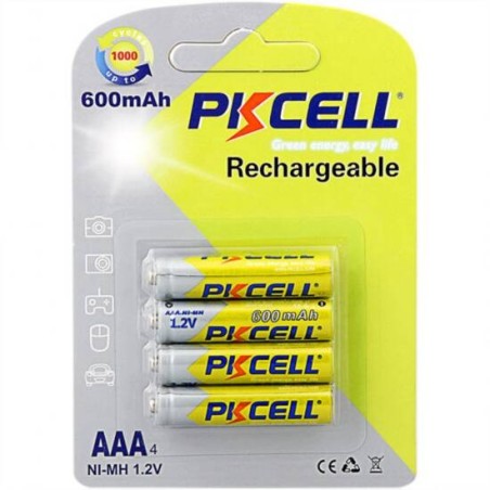 BATTERIE RICARICABILI MINISTILO AAA NI-MH 600 MAH 1,2 V BLISTER 4 PEZZI