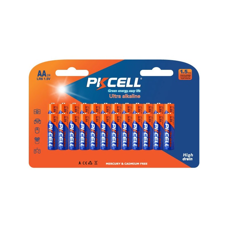 BATTERIE ULTRA ALCALINE AA LR6 STILO 24 PEZZI BATTERIE 1.5 VOLT