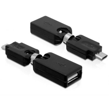 ADATTATORE RUOTABILE USB A FEMMINA - MICRO USB MASCHIO DELOCK