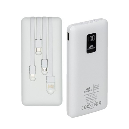 BATTERY BANK 10.000 MAH PER SMARTPHONE E TABLET CON 4 CAVI DI CONNESSIONE INTEGRATI