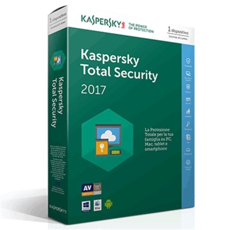 KASPERSKY TOTAL SECURITY EDIZIONE ITALIANA 1 UTENTE  ANNO SIERRA SLIM BOX