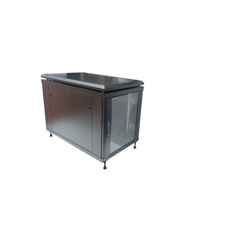 ARMADIO RACK 19" 12 UNITA' (A)700X (L)600 X PROFONDITA' 1000 MM. COLORE NERO PORTA VETRO