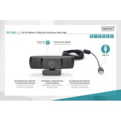 DIGITUS WEBCAM FULL HD 1080P CON AUTOFOCUS E GRANDANGOLO