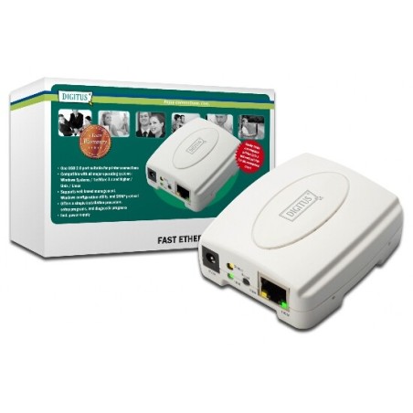 PRINT SERVER USB 1 PORTA - CONNETTORE RJ45 FEMMINA E USB A FEMMINA