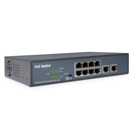 SWITCH 8 PORTE FAST ETHERNET POE 120 WATT CON 2 PORTE UPLINK