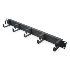 PANNELLO GUIDACAVI CON ANELLI PER ARMADI RACK 19" 1U NERO