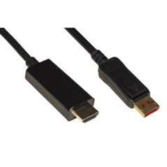 CAVO DISPLAYPORT 1.4 - HDMI CONTATTI DORATI 4KX2K 60HZ 18GBPS HDR RGB 4:4:4 DOPPIA SCHERMATURA MT 2
