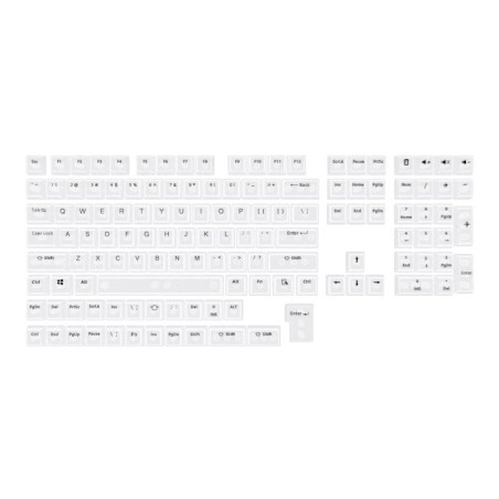 SET DI 132 TASTI KEYCAPS TRANSPARENT WHITE ABS MDA