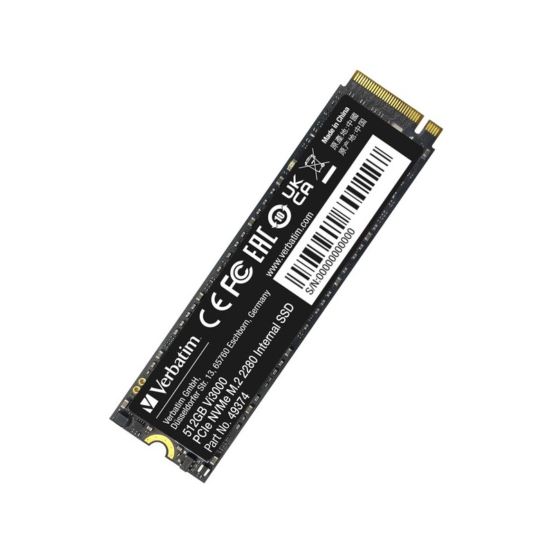 VERBATIM SSD INTERNO VI3000 512GB M.2 PCI-E R/W 3300/3300 GEN 3X4 VERBATIM SSD INTERNO VI3000 512GB M.2 PCI-E R/W 3300/3300 GEN 3X4