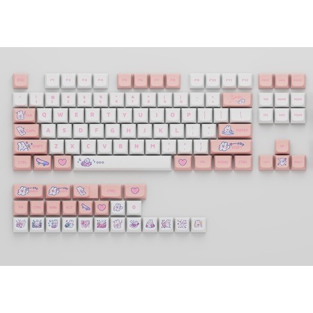 SET DI 129 TASTI KEYCAPS STEAM RABBIT PINK PBT XDA