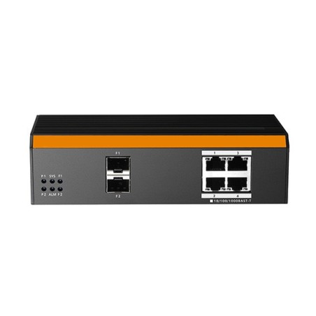 SWITCH INDUSTRIALE MANAGED CON 4 PORTE GIGABIT POE CON 2 PORTE SFP PER FIBRA OTTICA