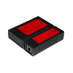 TESTER DI RETE PER CAVI 6 E 8 POLI, RJ11 E RJ45 CON UNITA' LOCALE E REMOTA CON 8 LED + SCHERMATURA