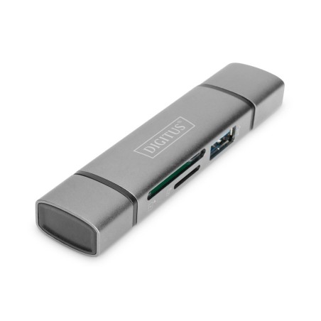 COMBO CARD READER HUB (USB-C+USB 3.0) 1X SD, 1X MICROSD, 1X USB 3.0, GRIGIO