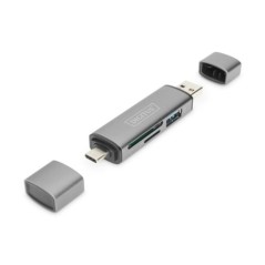 COMBO CARD READER HUB (USB-C+USB 3.0) 1X SD, 1X MICROSD, 1X USB 3.0, GRIGIO