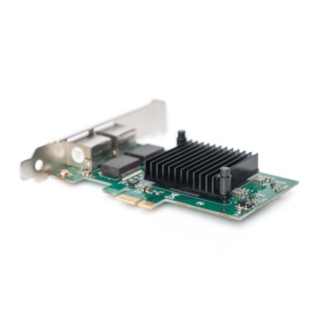 GIGABIT ETHERNET PCI EXPRESS CARD, 2 PORTE 32-BIT, STAFFA A BASSO PROFILO, CHIPSET INTEL