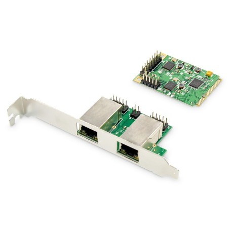 GIGABIT ETHERNET A 2 PORTE MINI PCI EXPRESS CARD SINGLE LANE, LOW PROFILE BRACKET, REALTEK CHIPSET