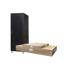 ARMADIO RACK 19" PER RETI 37U (A)1833, (L)600, (P)1000 COLORE NERO PORTA TRAFORATA DISASSEMBLATO