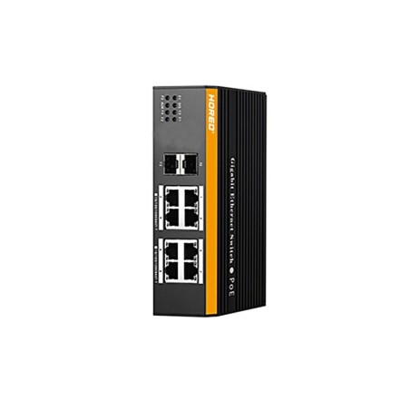 SWITCH INDUSTRIALE MANAGED LAYER 2 CON 8 PORTE GIGABIT POE (MAX 46W PER PORTA) CON 2 PORTE UPLINK SFP GIGABIT