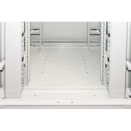 ARMADIO RACK 19" 42U (A)2055, (L)800, (P)800 COLORE GRIGIO PORTA VETRO CON GUIDACAVI LATERALE