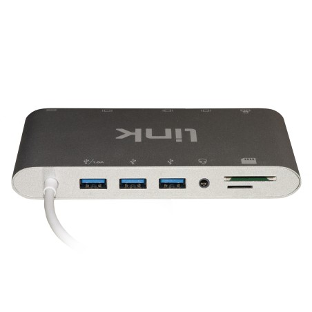 DOCKING STATION USB-C 11 PORTE 3 X VIDEO, USB-C, 3 X USB 3.0, RJ45, 2 X CARD READER, AUDIO