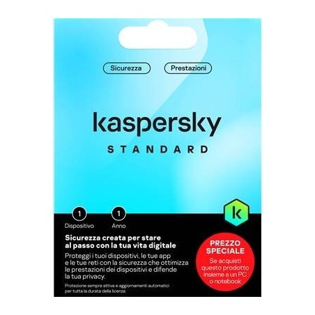 KASPERSKY STANDARD PER I DISPOSITIVO 1 ANNO ENVELOPE BS ITALIANO ATT