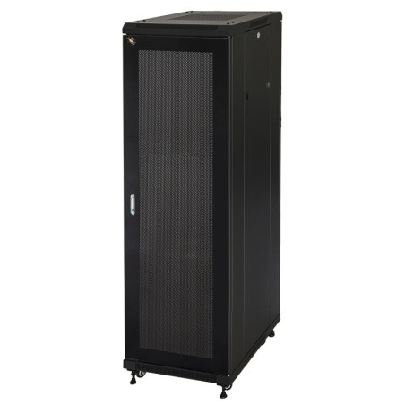 ARMADIO RACK 19" 42U (A)2055, (L)600, (P)600 COLORE NERO PORTA TRAFORATA