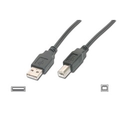 CAVO USB 2.0 CONNETTORI 1 X A MASCHIO - 1 X B MASCHIO MT. 3 COLORE NERO