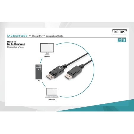 CAVO DISPLAYPORT MASCHIO/MASCHIO MT 2 COLORE NERO