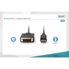CAVO ADATTATORE DISPLAYPORT CONNETTORI DP MASCHIO - DVI-D(24+1) MASCHIO MT. 2