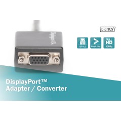 CAVO ADATTATORE DISPLAYPORT DP 1.2 MASCHIO - VGA 15 POLI FEMMINA CM 15