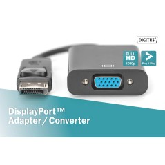 ADATTATORE VGA FEMMINA - DISPLAYPORT MASCHIO DIGITUS