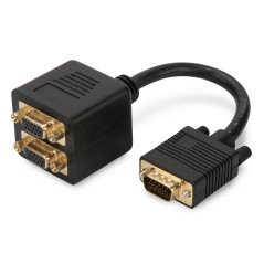 CAVETTO SPLITTER VGA 15 POLI MASCHIO- 2 X VGA 15 POLI FEMMINA CM 20