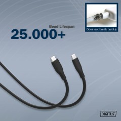 CAVO RICARICA GUAINA SILICONE USB-C / LIGHTNING 1M, USB 2.0, 60W, NERO