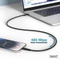 CAVO RICARICA GUAINA SILICONE USB-C / LIGHTNING 2M, USB 2.0, 60W, NERO