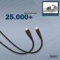 CAVO RICARICA GUAINA SILICONE USB-C / LIGHTNING 2M, USB 2.0, 60W, NERO