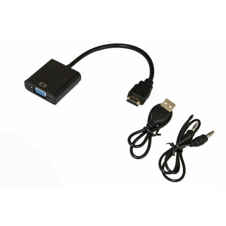 ADATTATORE HDMI ® MASCHIO A VGA FEMMINA CON AUDIO 3,5 MM E ALIMENTAZIONE USB